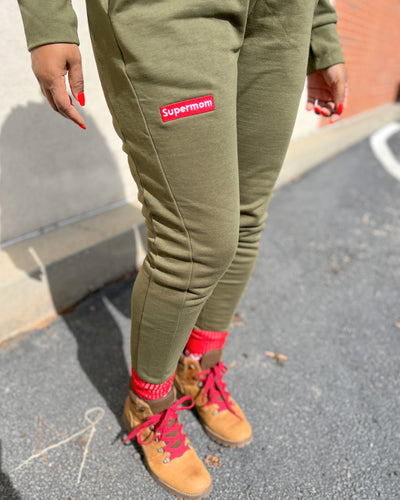 Army Green Supermom Joggers